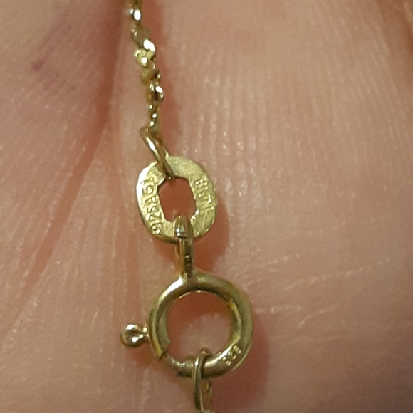 Womans 925 Gold Over Sterling Necklace, With India Ruby Stamped Necklace, 20" L - Picture 8 of 17